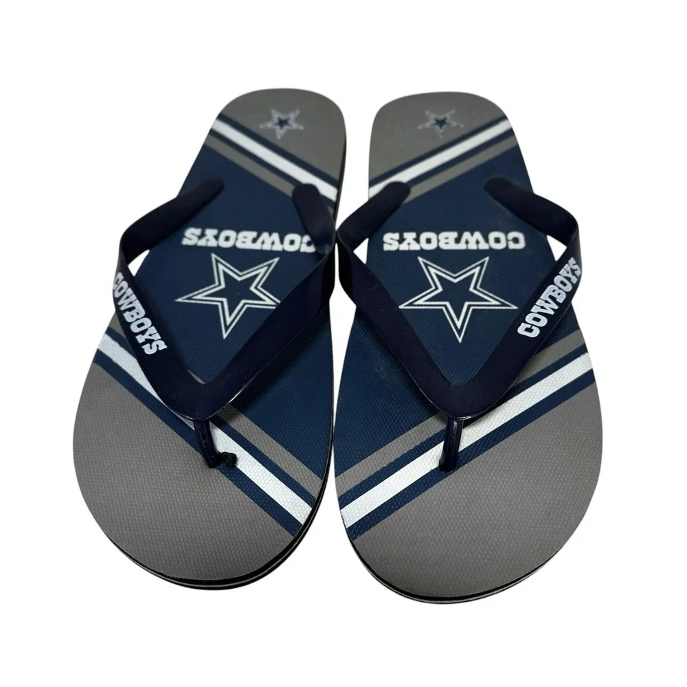 NFL Dallas Cowboys Rubber‎ Foam Thong Sandals Flip Flops Beach Summer 10.5